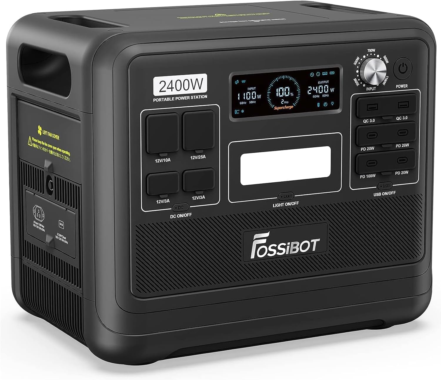 FOSSiBOT F2400 Generator solarny, 2048 Wh LiFePO4 akumulator zapasowy z wyjściami 24000 W AC (4600 W Peak)